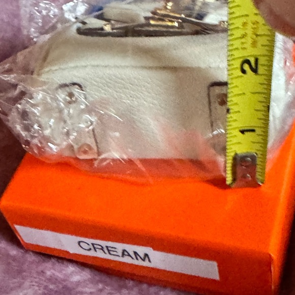 Reasonable Offers Welcome Luxury adorable Bag Charm Mini Leather Bag Cream color - Picture 7 of 7